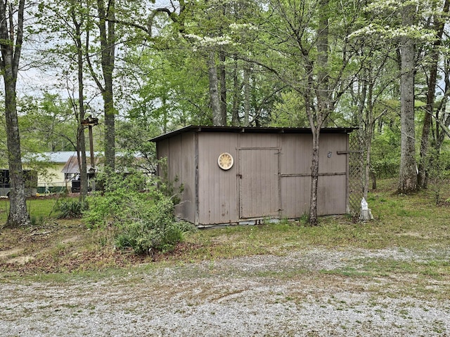 view of shed