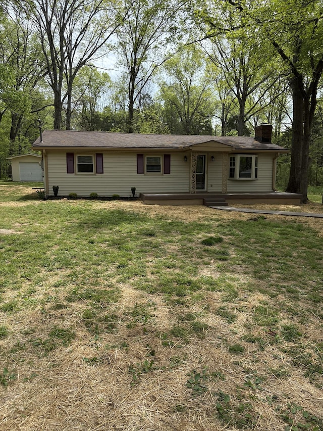 1669 Fellowship Rd, Mount Juliet, TN 37122 - ranch-style home with a chimney and a front yard