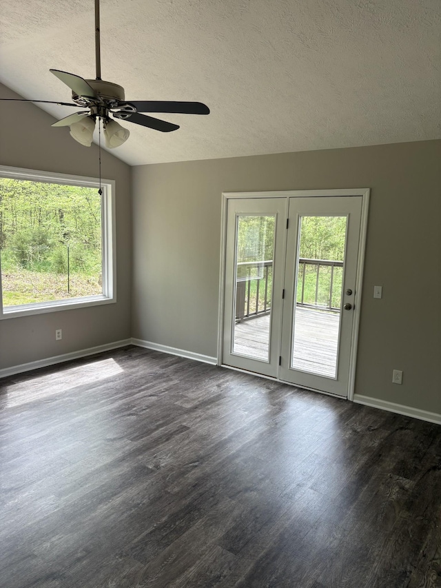 1669 Fellowship Rd, Mount Juliet, TN 37122 - unfurnished room featuring dark wood finished floors, plenty of natural light, a textured ceiling, and ceiling fan