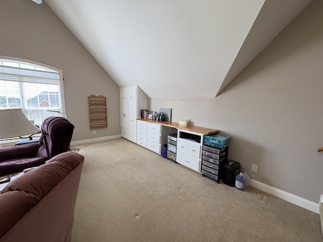 2001 Butler Cv, Lebanon, TN 37087 - office with vaulted ceiling, light colored carpet, and baseboards