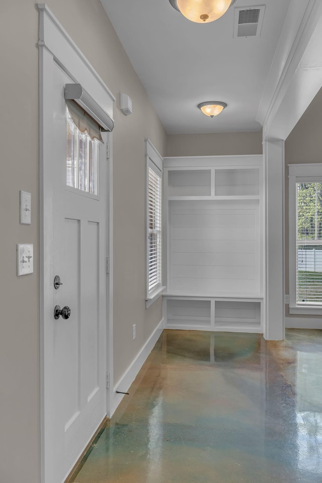 1118 Cotillion Dr, Murfreesboro, TN 37128 - entrance foyer featuring visible vents, finished concrete flooring, and baseboards