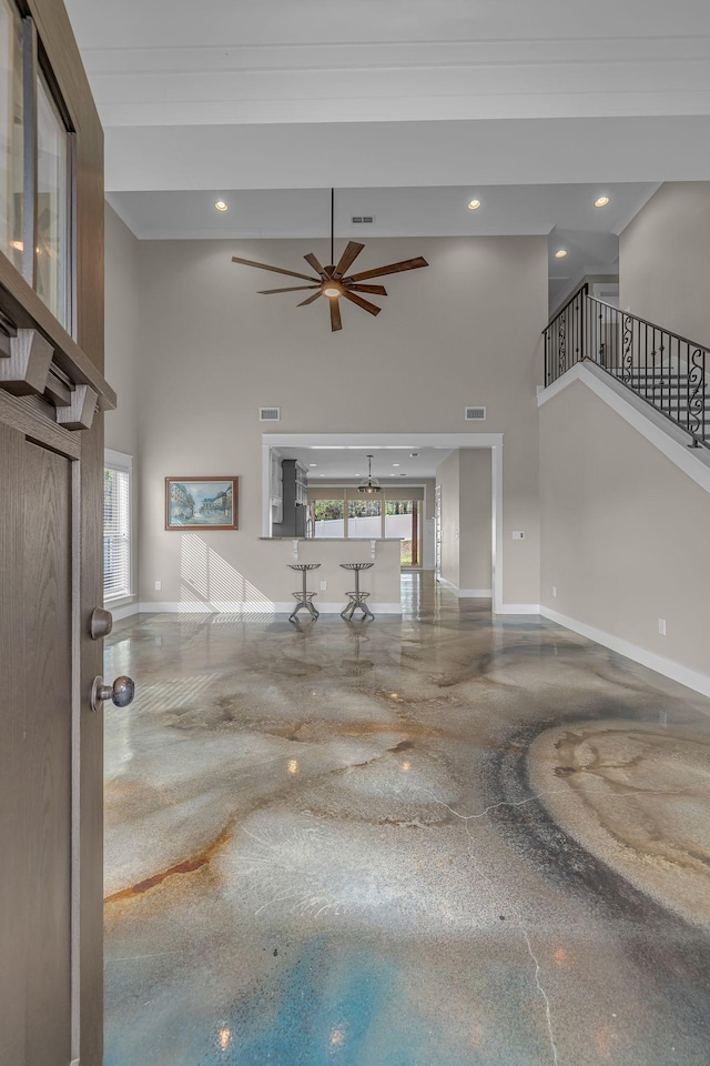 1118 Cotillion Dr, Murfreesboro, TN 37128 - interior space featuring a high ceiling, visible vents, and baseboards