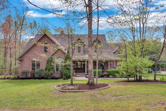 321 Clinchfield Dr, Monterey, TN 38574 - view of front facade with brick siding, a porch, and a front yard