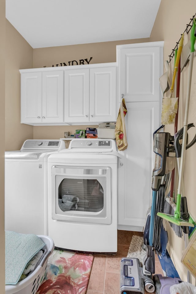 321 Clinchfield Dr, Monterey, TN 38574 - washroom featuring cabinet space, independent washer and dryer, and tile patterned flooring
