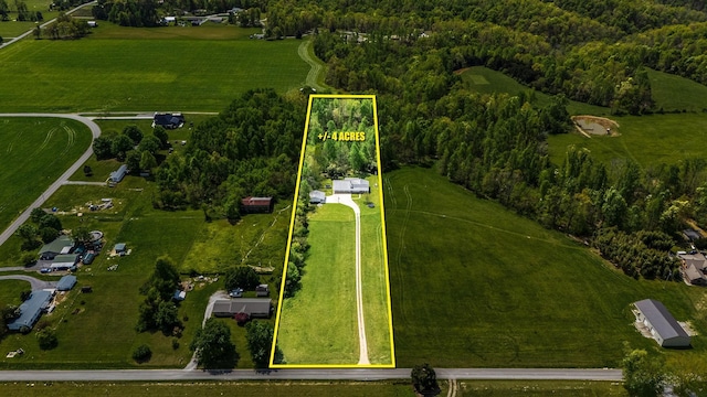 bird's eye view featuring a rural view