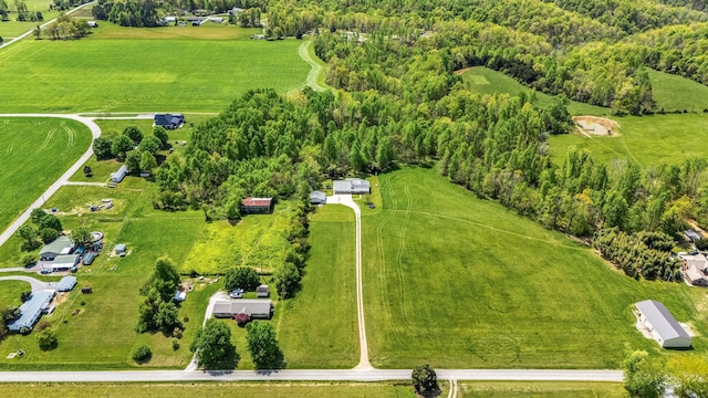 aerial view featuring a rural view