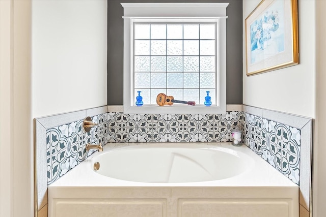full bathroom featuring a garden tub