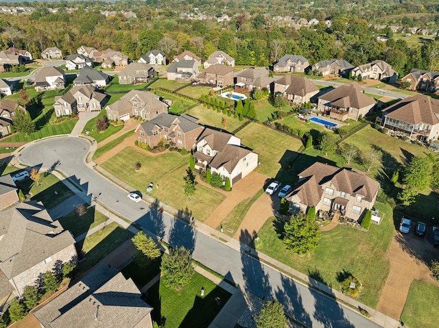 aerial view featuring a residential view