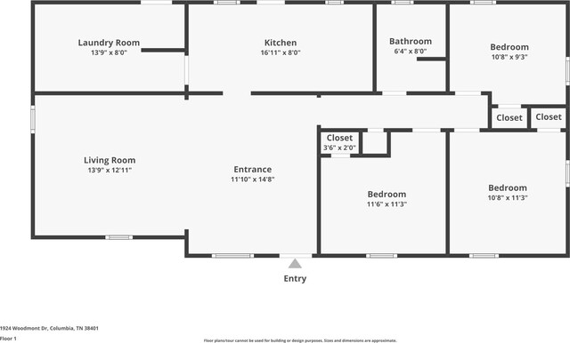 1924 Woodmont Dr, Columbia, TN 38401 - plan