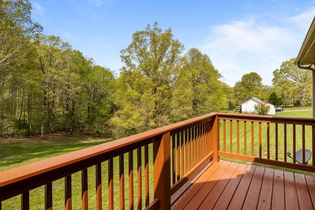 deck with a lawn