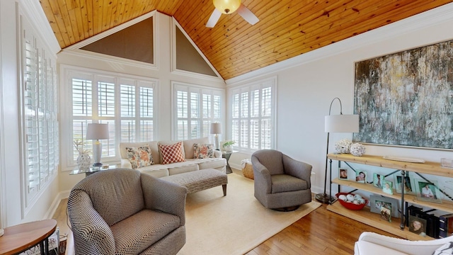 1100 Cypress Rd, Buchanan, TN 38222 - living area featuring wooden ceiling, lofted ceiling, and plenty of natural light