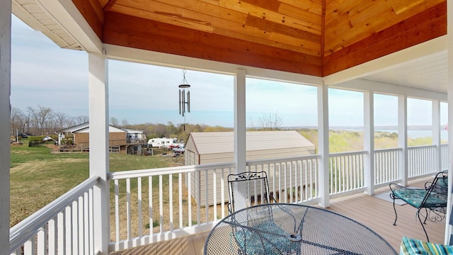 1100 Cypress Rd, Buchanan, TN 38222 - deck with outdoor dining area and a yard