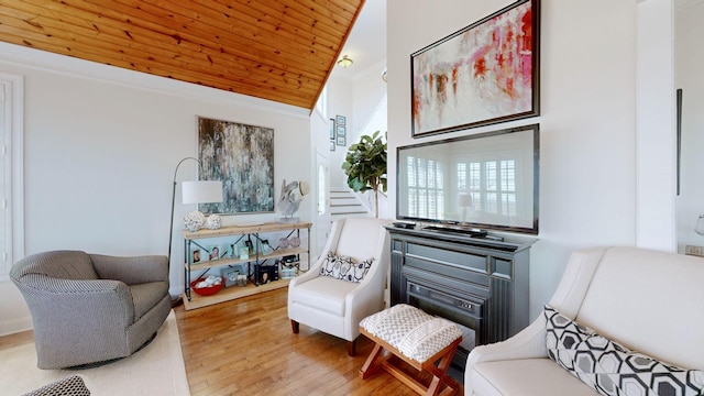 1100 Cypress Rd, Buchanan, TN 38222 - sitting room featuring vaulted ceiling, wood finished floors, and wooden ceiling