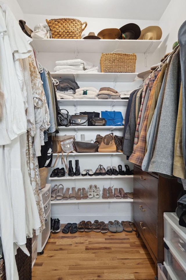 spacious closet featuring wood finished floors