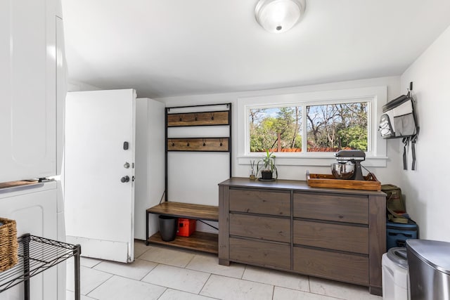 interior space with light tile patterned floors
