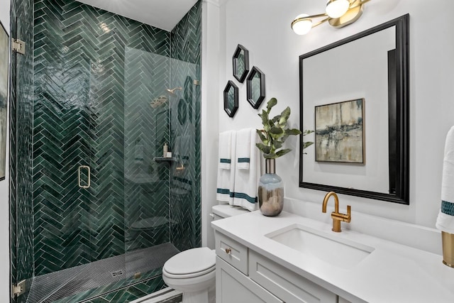 7247 Murrel Dr, Franklin, TN 37064 - bathroom featuring a shower stall, toilet, and vanity