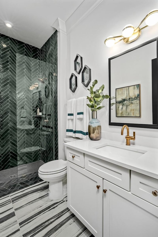 7247 Murrel Dr, Franklin, TN 37064 - bathroom with vanity, toilet, and tiled shower