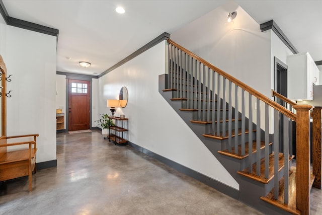 3181 Old Lebanon Dirt Rd, Mount Juliet, TN 37122 - foyer entrance featuring stairway, concrete flooring, and baseboards