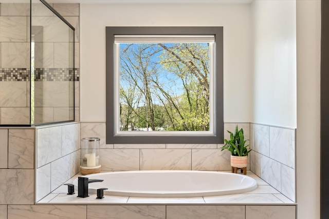 3181 Old Lebanon Dirt Rd, Mount Juliet, TN 37122 - bathroom with a shower stall, a garden tub, and plenty of natural light