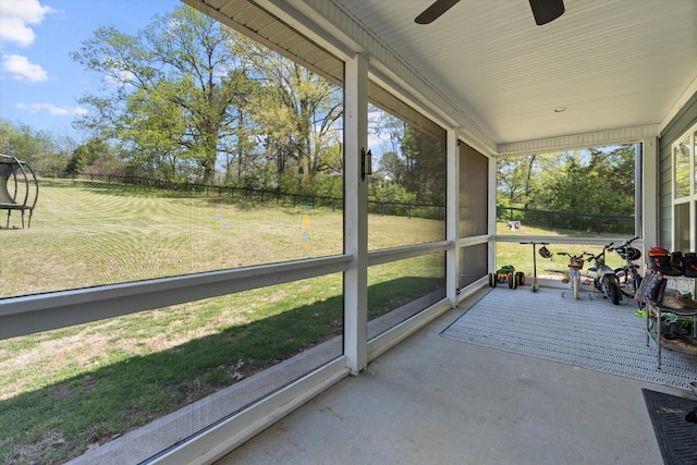 3181 Old Lebanon Dirt Rd, Mount Juliet, TN 37122 - unfurnished sunroom featuring a ceiling fan