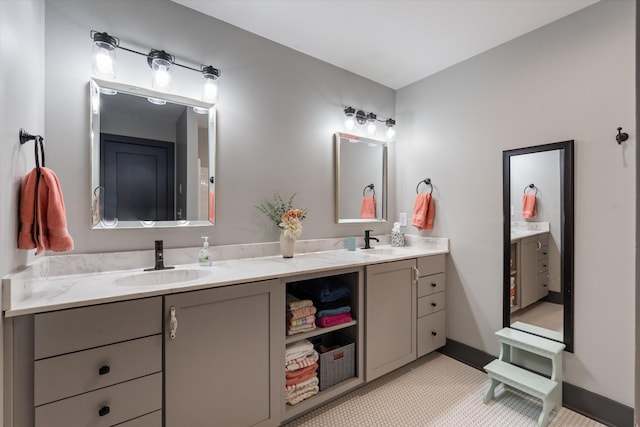 3181 Old Lebanon Dirt Rd, Mount Juliet, TN 37122 - bathroom featuring baseboards, a sink, and double vanity