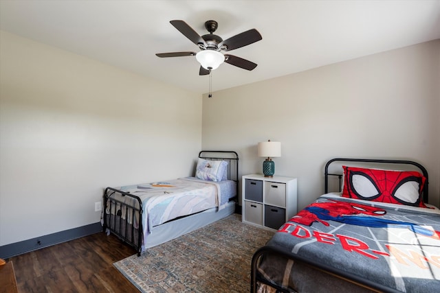 3181 Old Lebanon Dirt Rd, Mount Juliet, TN 37122 - bedroom featuring wood finished floors, a ceiling fan, and baseboards