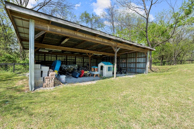 3181 Old Lebanon Dirt Rd, Mount Juliet, TN 37122 - view of pole building with a detached carport, fence, and a yard