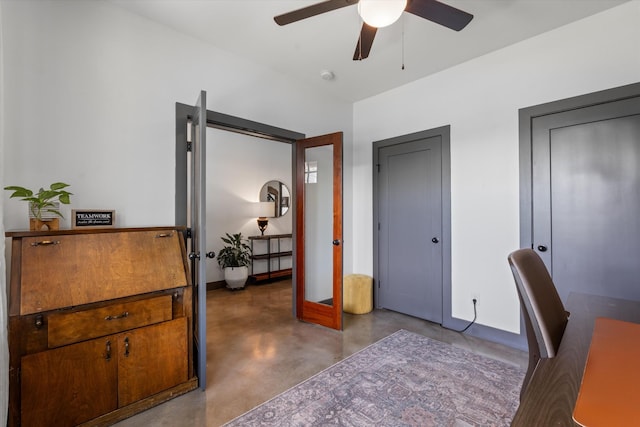 3181 Old Lebanon Dirt Rd, Mount Juliet, TN 37122 - office with finished concrete flooring, baseboards, and ceiling fan