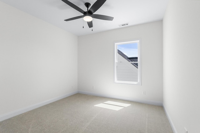 463 Centre St, Pleasant View, TN 37146 - spare room with baseboards, visible vents, carpet flooring, and ceiling fan