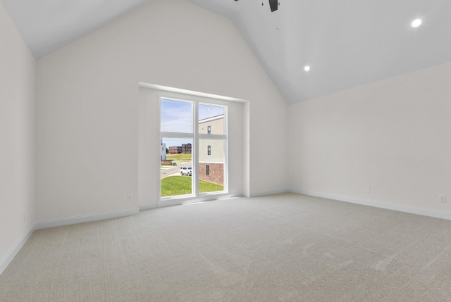 463 Centre St, Pleasant View, TN 37146 - empty room featuring baseboards, a ceiling fan, carpet flooring, and recessed lighting