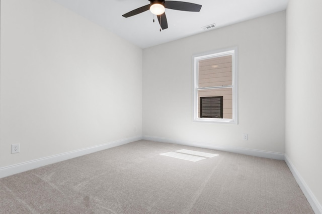 463 Centre St, Pleasant View, TN 37146 - spare room with baseboards, visible vents, carpet, and ceiling fan