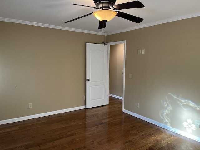 1473 Chapmansboro Rd, Chapmansboro, TN 37035 - spare room with ceiling fan, ornamental molding, baseboards, and wood finished floors