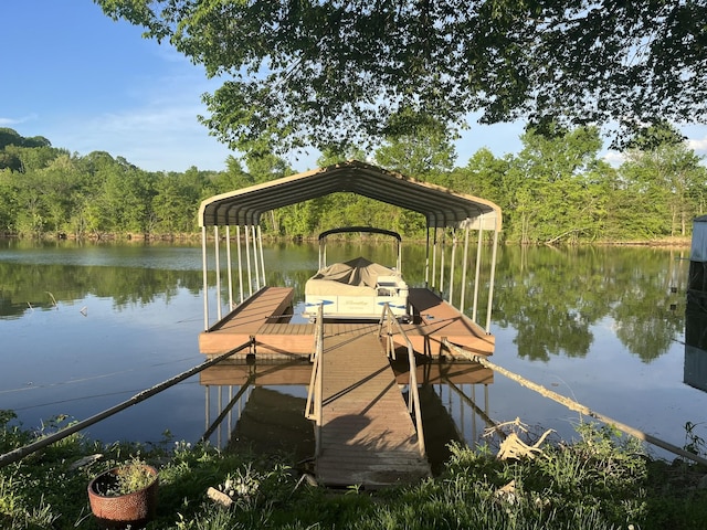 1473 Chapmansboro Rd, Chapmansboro, TN 37035 - view of dock featuring a wooded view and a water view