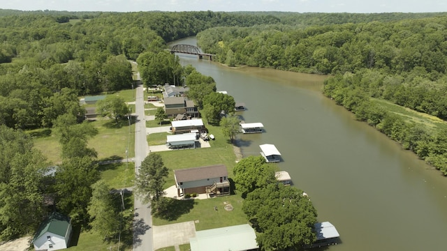 1473 Chapmansboro Rd, Chapmansboro, TN 37035 - drone / aerial view featuring a wooded view and a water view