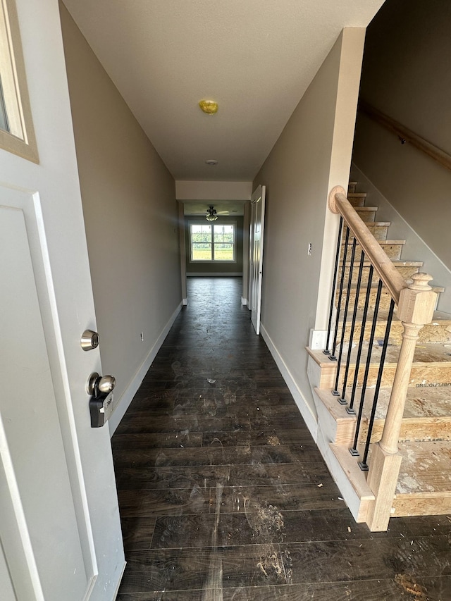 0 Hugh Hunter Rd, Oak Grove, KY 42262 - hall featuring wood-type flooring and stairway