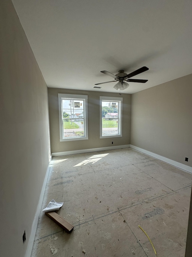 0 Hugh Hunter Rd, Oak Grove, KY 42262 - spare room featuring baseboards and ceiling fan