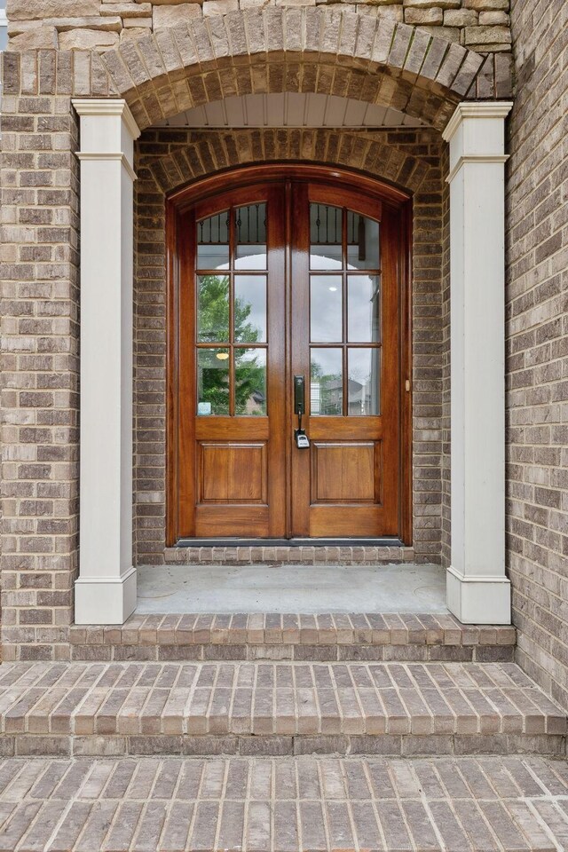 132 Thornwood Pl, Hendersonville, TN 37075 - doorway to property featuring french doors and brick siding