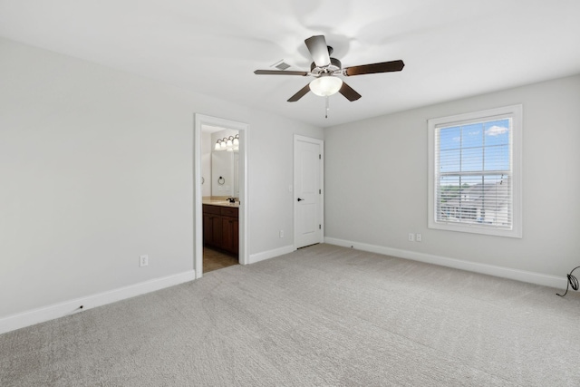 132 Thornwood Pl, Hendersonville, TN 37075 - unfurnished bedroom featuring light carpet, ensuite bath, baseboards, and a ceiling fan