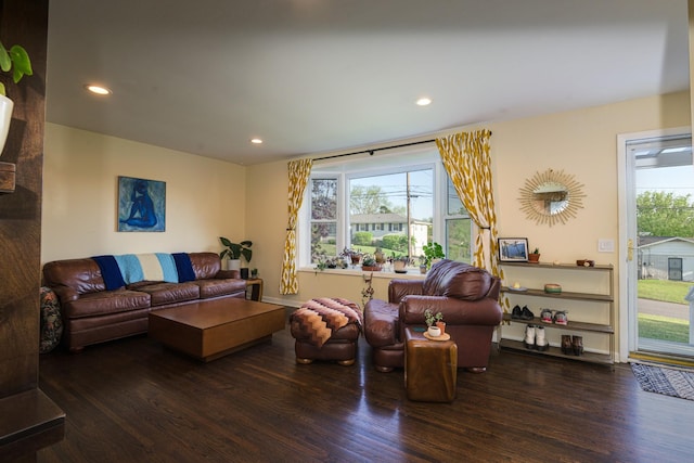 3201 Healy Dr, Nashville, TN 37207 - living area featuring wood finished floors and recessed lighting