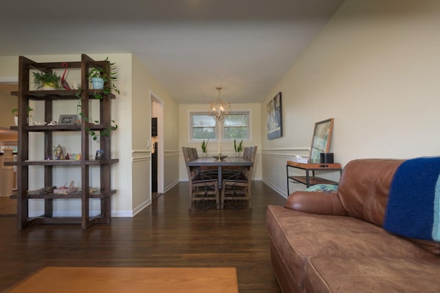 3201 Healy Dr, Nashville, TN 37207 - living area with wood finished floors, baseboards, and an inviting chandelier