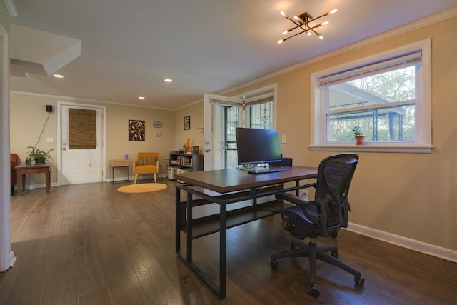 3201 Healy Dr, Nashville, TN 37207 - office with wood finished floors, a wealth of natural light, and crown molding