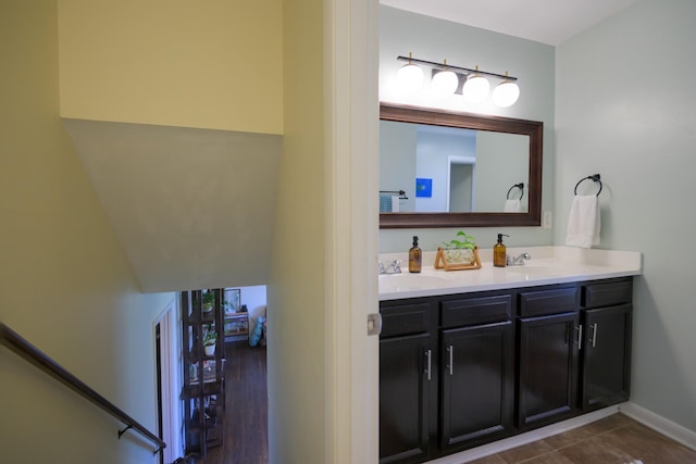 3201 Healy Dr, Nashville, TN 37207 - bathroom with baseboards, double vanity, and a sink