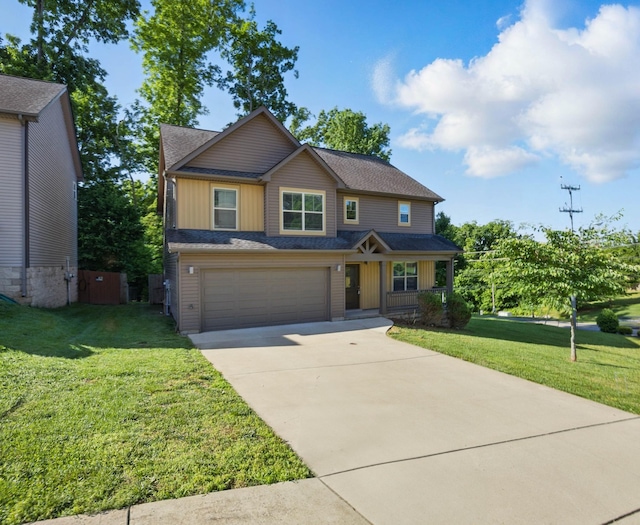 1200 Eagles Bluff Dr, Clarksville, TN 37040 - craftsman-style house with board and batten siding, a garage, driveway, and a front yard