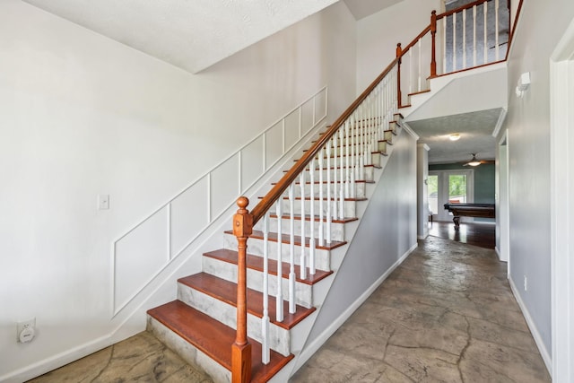 stairs with baseboards