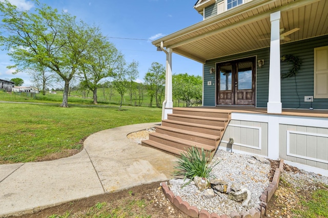 view of yard featuring a porch