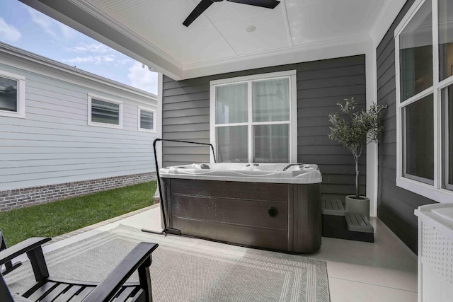 1061 Southbrooke Blvd, Franklin, TN 37064 - view of patio / terrace featuring ceiling fan and a hot tub