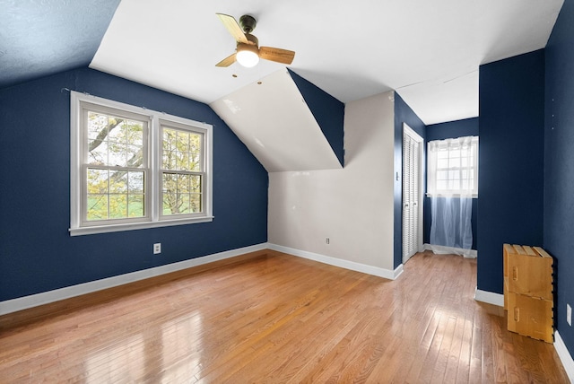 13391 Fruit Hill Red Bridge Rd, Crofton, KY 42217 - bonus room featuring wood-type flooring, lofted ceiling, a ceiling fan, and baseboards