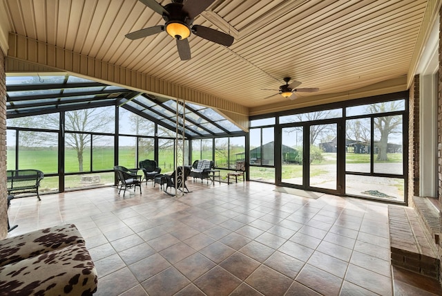 13391 Fruit Hill Red Bridge Rd, Crofton, KY 42217 - sunroom with a wealth of natural light and ceiling fan