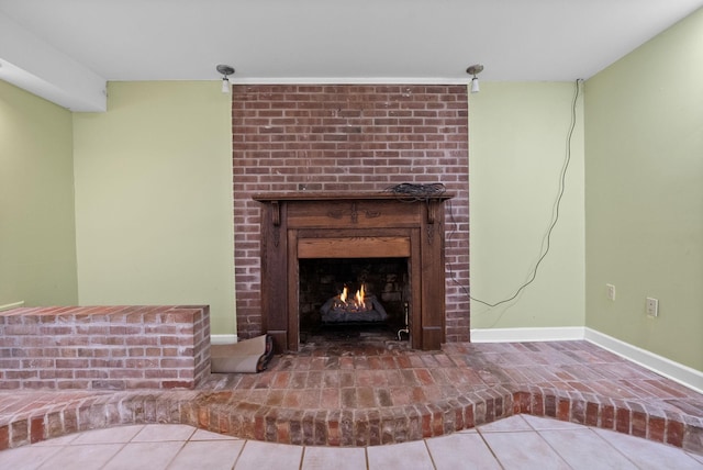 13391 Fruit Hill Red Bridge Rd, Crofton, KY 42217 - room details featuring baseboards and a brick fireplace