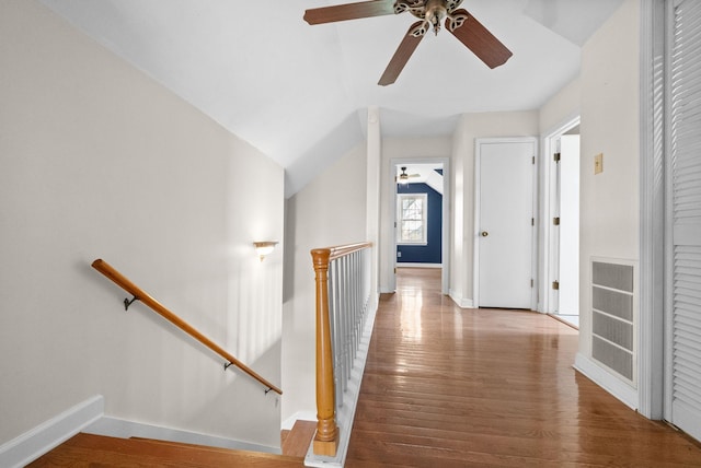 13391 Fruit Hill Red Bridge Rd, Crofton, KY 42217 - corridor with wood finished floors, baseboards, and an upstairs landing